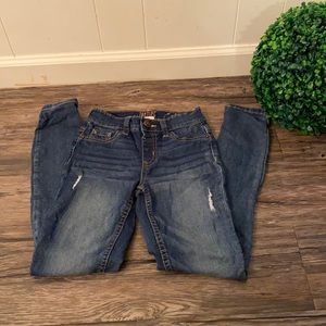 Girl size 12 slim mid rise justice skinny jeans